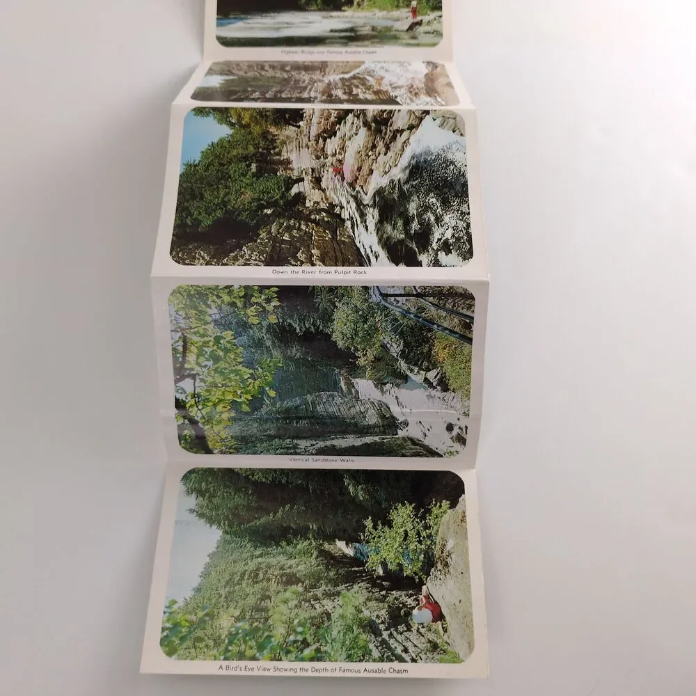 Ausable Chasm‎ New York 1960s Fold-Out Postcards Unused Caverns Caves NY Tourism
